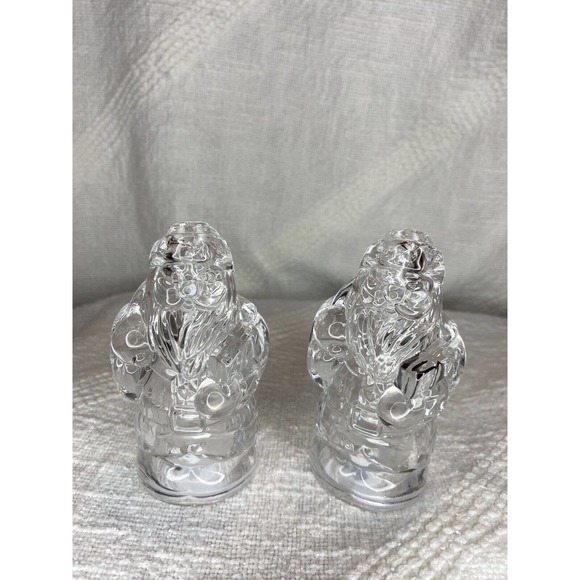 Gorham Holiday Traditions Crystal Santa Salt & Pepper Shakers from Germany Heavy - Picture 2 of 5